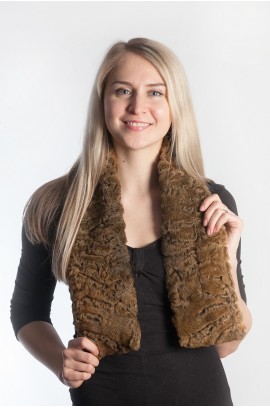 Golden karakul fur scarf